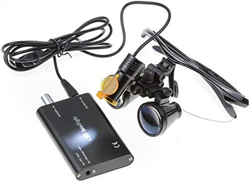 AlkitA 3,5x420mm Loupe binocular 5W Loupos de clipe de farol com filtro para lupa preta dy-007 + caixa de alumínio