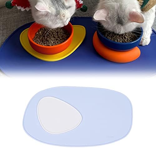 Choiline Silicone Pet Feeding Mat ， Design não deslizante Fácil de limpar ， 2 em 1 tanta de tigela de gato e cachorro à prova