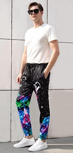 Roupa dos anos 80 para mulheres calças 3D Pants engraçadas calças gráficas de moletom unissex Casual Mens de pás esportivo