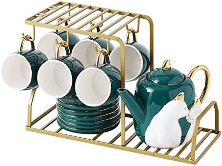 Conjunto de chá de gppzm Conjunto de água cerâmica Nórdica Cup de xícara criativa Cup com copo doméstico com copo de bebida com moldura de ferro