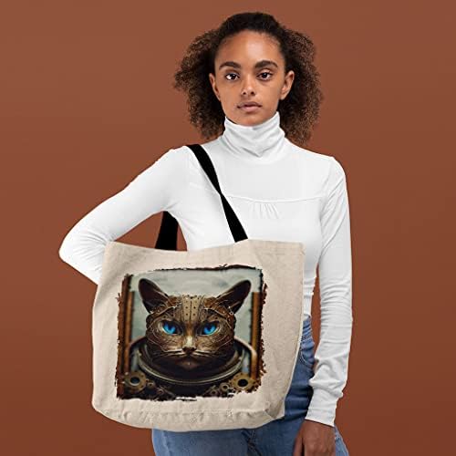 Robot Cat Tote Bag - Bolsa de compras de Cat Cyborg - Bag temático
