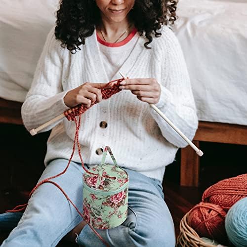 Sacos de armazenamento de fios pequenos Bolsa de tricô portátil Organizador de crochê Acessórios para costura de