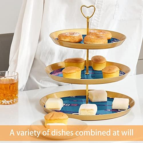 Suporte de bolo, suporte de bolo de festa, bolo significa mesa de sobremesa, padrão de letras de arte em cores abstrata