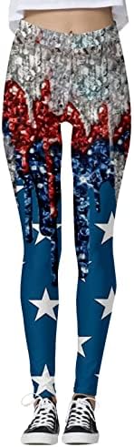 Leggings vintage femininos de Ruiruilico, 4 de julho de julho American Flag Patriótico Verão Casual Sports Sports Gym Leggings elásticos