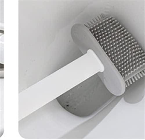 Escova de vaso sanitário de amabeamts pincel silicone de silicone macia dreno duplo pincel de limpeza de maçaneta longa com capa