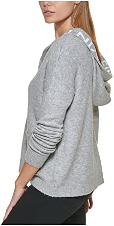 Calvin Klein Womens v Neck Logo Cingel Sweater Gray S