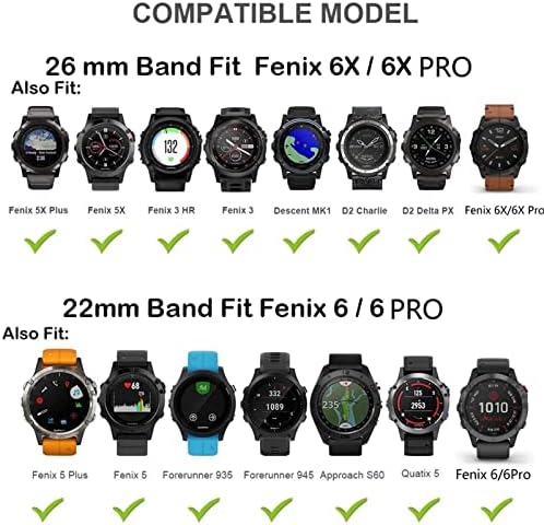 AHGDDA Novas tiras de substituição de silicone inteligentes para Garmin Fenix ​​6 6s 6x Pro 5 5x mais 3 3 HR 935 945 Banda