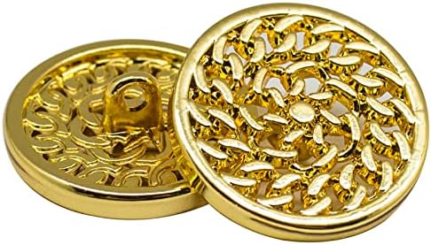 F&G 14pcs Botões de ouro Vintage High -Grade Shiny Gold Metal Blazer Button Conjunto 18mm 23mm para blazers masculinos, ternos, casacos