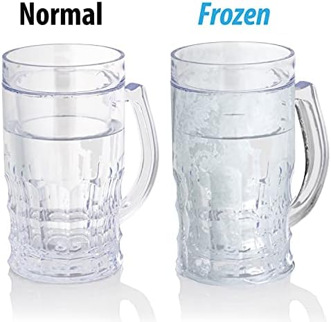 Wyndham House Double Walled e Gel Glass, 14 onças, Limpo, mantenha sua cerveja ou bebidas favoritas mais frio