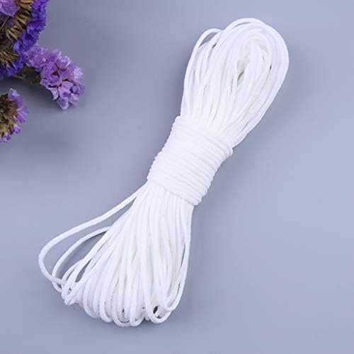 Banda de elástico plana ATSL de 3 mm para costura, corda de cabide branca, corda de gravata da orelha, corda feita à mão,