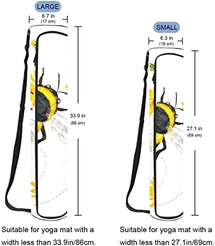 Bolsa de tapete de ioga, abelha e flores exercitam ioga transportadora de tapete de ioga full yoga tape