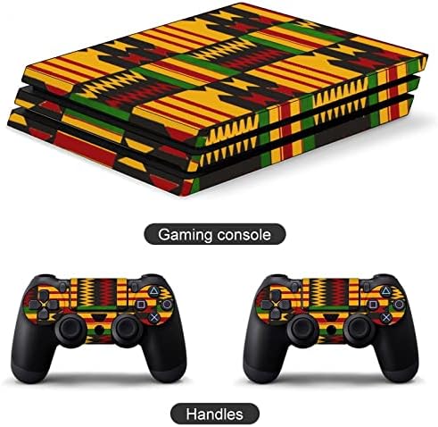 Pele de adesivo impressa tribal africano para o console slim PS-4 Slim e o controlador full Wrap Skin Protector Compatível
