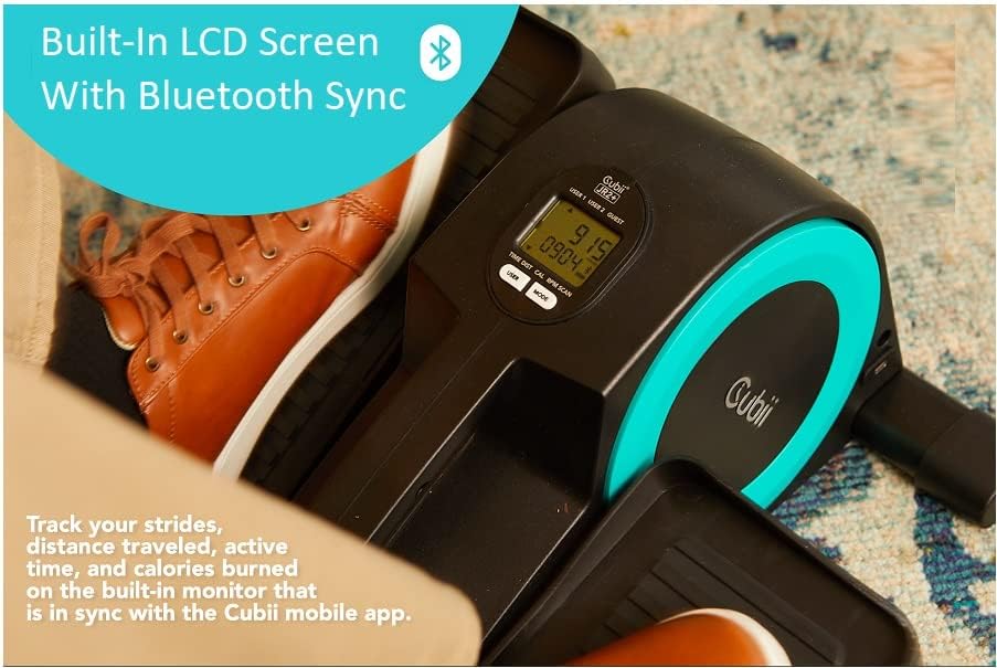 Cubii JR2+, sob a mesa elíptica, exercitador de pedal de bicicleta, com sincronização do rastreador de fitness bluetooth,