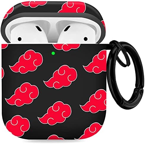 Capa de caixa MaxJoy AirPods, desenho animado de desenho animado de anime AirPods 1/2 capa de caixa para pods Air Men meninos meninos garotos, Kawaii Red Cloud Casos para Apple AirPods 1/2