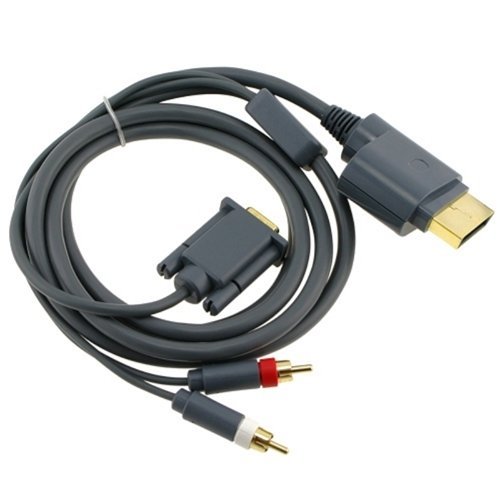Importer520 Gold Bated 6ft Premium VGA Cable w/ porta de áudio óptico digital para Microsoft Xbox 360 para equipamentos de TV para