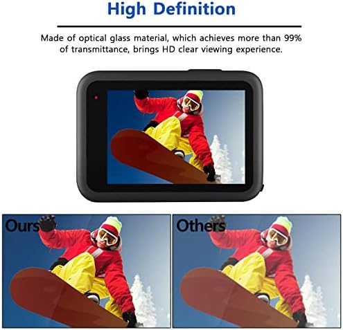 Protetor de tela HSU para GoPro Hero 11/10/9 Black, Protetor de tela de vidro de vidro de temperamento Ultra Clear +