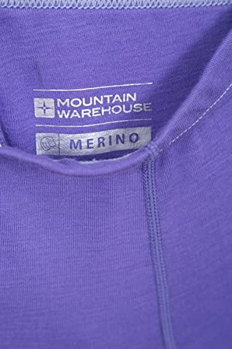 Mountain Warehouse Merino Kids Leggings -Girls Winter Baselayer calças roxas 13 anos