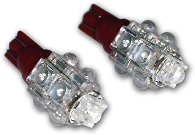 Tuningpros ledfsm-t10-r9 marcador lateral líder lâmpadas LED T10 cunha, 9 Fluxo LED RED 2-PC Conjunto