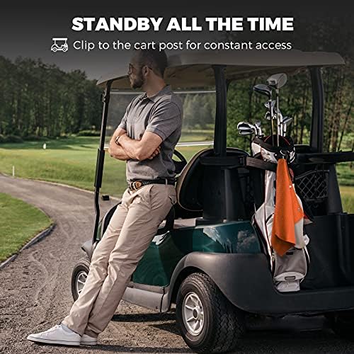 Mosumi 3 Pack Golf Toalha para sacos de golfe com clipe, Toalha de golfe com waffle de microfibra, toalha de golfe com três
