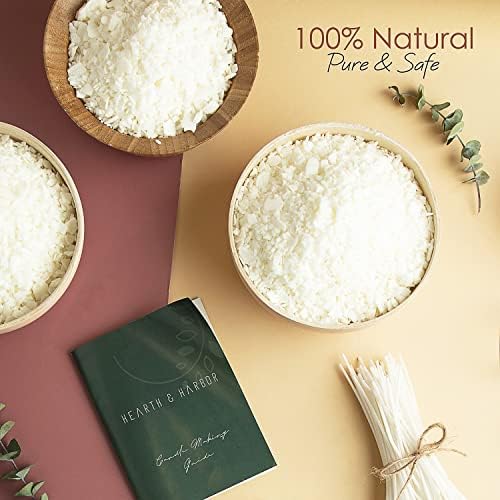 Hearth & Harbor Soy Candle Wax para fabricação de velas, cera de soja natural para velas, fabricação de 10 lb com suprimentos, 100