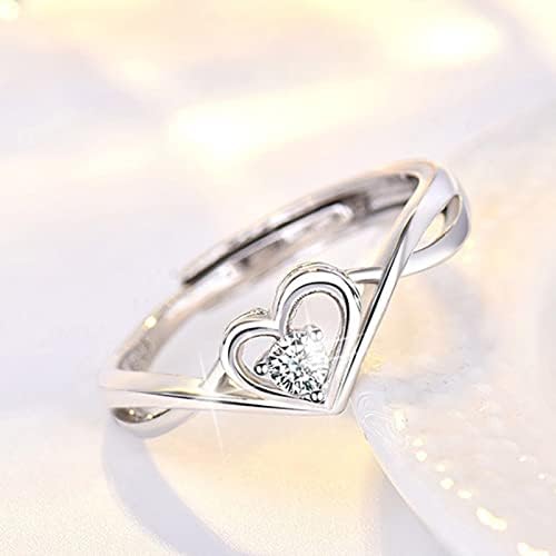 2023 Novo no anel de graduação do anel de strass do coração da minha filha Anel de graduação para mulheres Silver Love Anel Hollow Ring Ring Anel de abertura com Rose