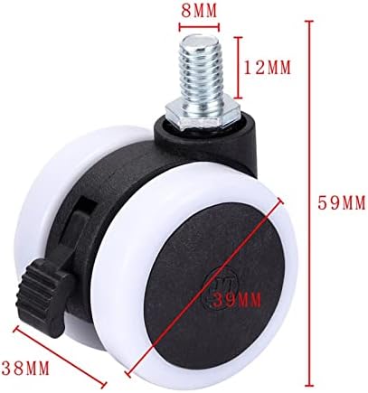 NHOSS 40mm 1,5 polegada Universal Móias Mobilos Mobilos Universal Rodas giratórias Casta Substitua Rolinhos de serviço pesado freio de borracha freio de borracha