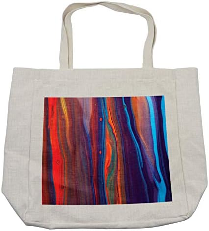 Bolsa de compras coloridas de Ambesonne, close-up de design de pintura a óleo composição horizontal composição abstrata arte moderna,