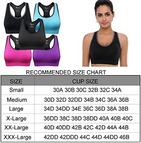 Baomosi Feminino Feminless Racerback Sports Bra de alto impacto Apoio Yoga Gym Workout Fitness