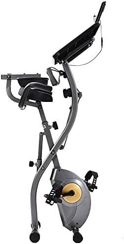 Bicicleta de bicicleta de exercício dobrável Bicicleta estacionária 8 níveis Resistência magnética ajustável com confortável suporte