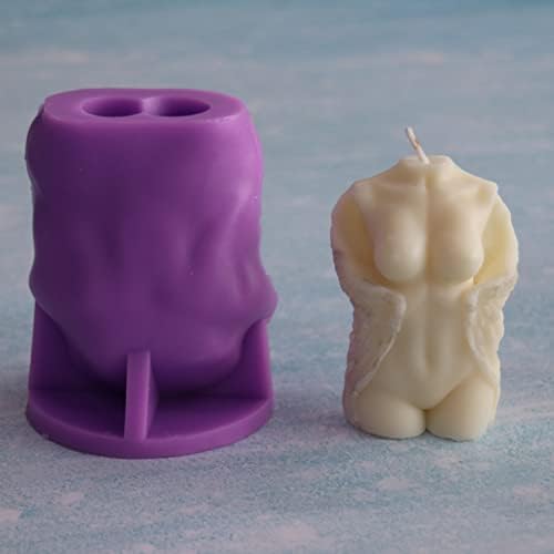 AMSS 2pcs 3d Angel Candle Mold, homens e fêmea estátua de anjo Silicone Candle Mold resina epóxi molde de sabão para DIY Ferramenta de decoração de bolo velas de aromaterapia, cera, sabonetes, argila de polímero