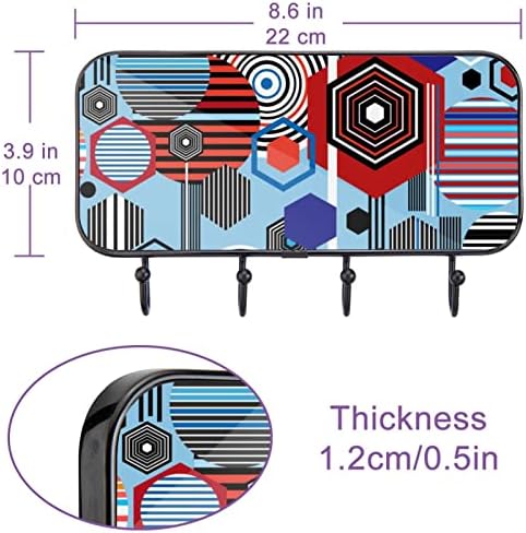 Ganchos de parede para ganchos de utilidades suspensas, padrão geométrico moderno, ganchos de banheiro ganchos de