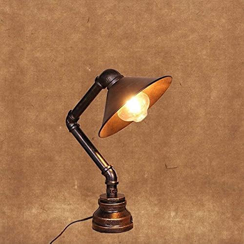 Lâmpada de cabeceira de cabeceira LED E27 Industrial retro de água de ferro, lâmpada de mesa de mesa antiga vapor de mesa de mesa de