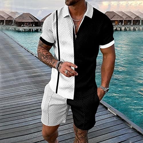 Terno esportivo para camisetas masculinas e shorts Conjunto de duas peças Impressão de moda de manga curta Camisa casual calças curtas