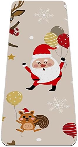 6mm de tapete de ioga extra grosso, Papai Noel Clause Deer Squirrel Print Eco-amigável TPE TECRESSTOS PILATES MAT COM ioga, treino,