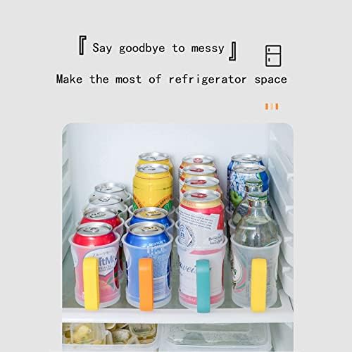 O refrigerante portátil pode organizador para prateleiras de geladeira, 4 compartimento de gorjear caixa de armazenamento ， latas de cerveja, suco de frutas bebidas ， enlated alimentos dispensador de refrigerador de armazenamento de armazenamento rack