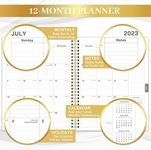 2023 Livro - livro semanal/planejador 2023 com páginas semanais e mensais, janeiro de 2013 - dez.2023, 8 x 10, planejador diário/horário