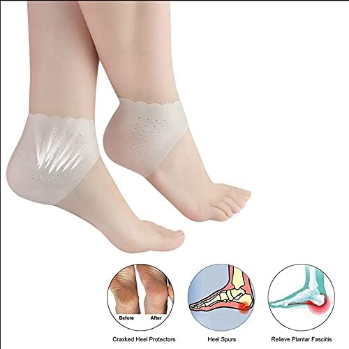 YCZDG 2PCS Silicone Feet Care Meias Hidratante Socões finos de salto de gel com orifício Protetores de cuidados com a pele