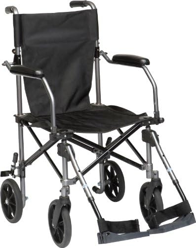 Drive Medical TC005GY Travelite Transport Chair Chair em uma bolsa, preto