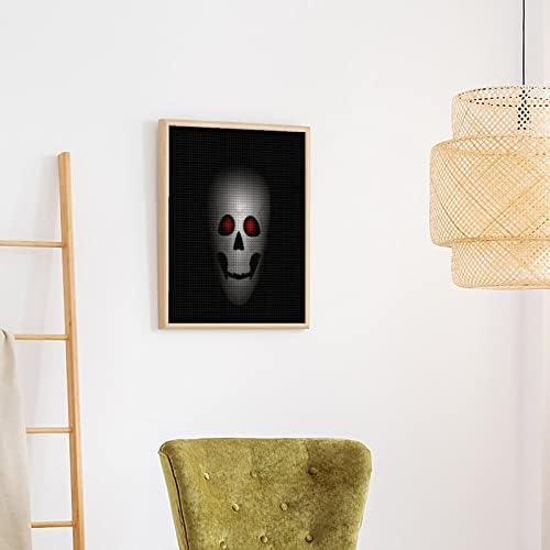 Crânio com olhos vermelhos kit de pintura de diamante imagens de arte diy full home acessórios para adultos presentes para decoração de parede em casa 16 x20
