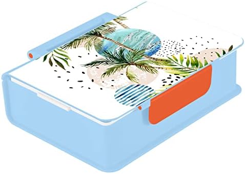 MCHiver Palm Tree Bento Box Box para adultos com alça de recipiente de almoço portátil para crianças com colher de
