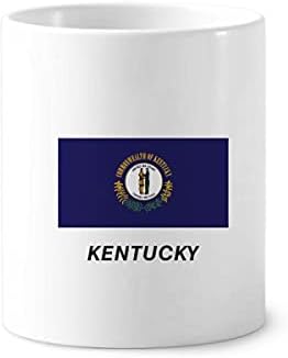 Esboço do estado da bandeira Kentucky escova de dentes caneta caneca cerca stand stand copo