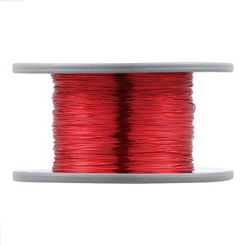 Fio ímã Binneker 28 AWG - Fio de cobre esmaltado - fio de enrolamento de ímã esmaltado - 1,0 lb - 0,0126 Diâmetro 1 bobina