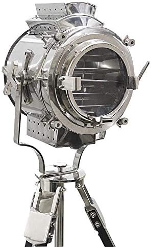 ThorInstruments Vintage Moderno Colecionável Crome Searchlight Home parafuso preto Tripé Spotlights NAUTICAL Lâmpada de piso Rústico Decoração Vintage Presentes