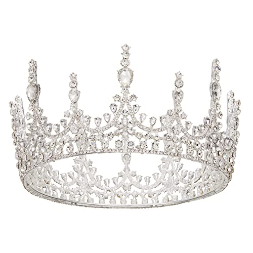 AW Coroa de casamento de noiva Tiara Crystal Princesa Coroa para mulheres Queen Tiara para meninas Coroa de aniversário de Rhinestone