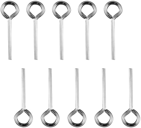 Jianling 10pcs 5/32 Chave de cachorrinho padrão com loop completo, Silver Tone Metal Allen Chave da porta