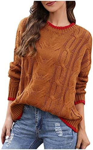 Suéteres femininos de moda moderna outono e impressão de inverno malha de manga comprida suéter de pulôver casual 2022