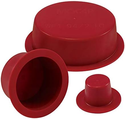 WF.360/.425RD1 Tampa de plugue de largura de flange - OD 0,360-0.425 , ID 0,298-0.363, flange od 0,750 - LDPE vermelho MOCAP