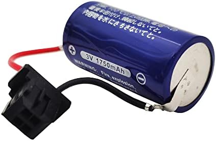 Yicuaa CR17335 3V 1750mAh Bateria para bateria de acionamento de fanuct CR17335 com plugue preto, 33,5 * 17mm