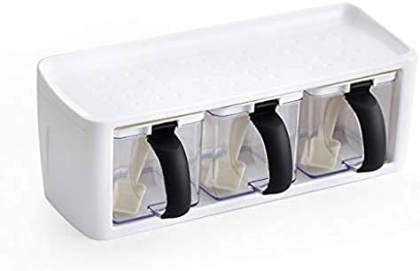 Caixa de tempero UXZDX - Caixa de tempero de glutamato de cozinha Conjunto de combinação para casa de rack multifuncional