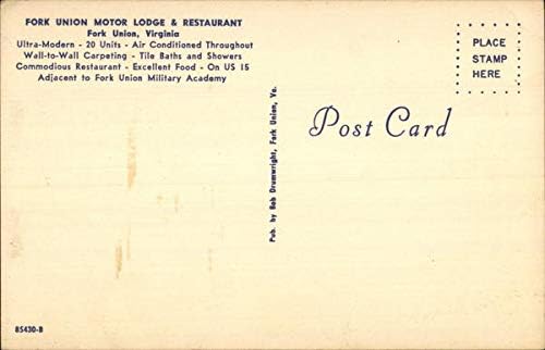 Fork Union Motor Lodge & Restaurant Fork Union, Virginia VA VA original Vintage Postcard